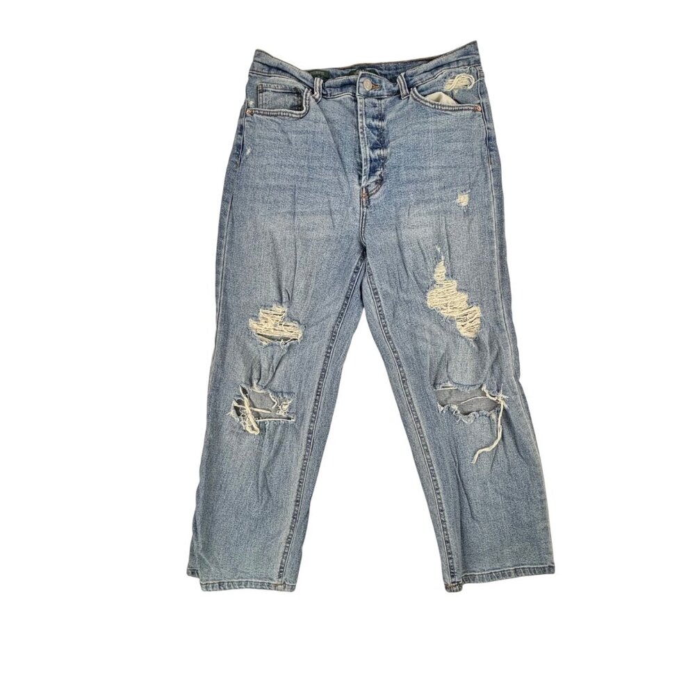 Wild Fable Highest Rise Straight Jeans Womens Size 12 Blue Denim Cotton Blend - Picture 1 of 12
